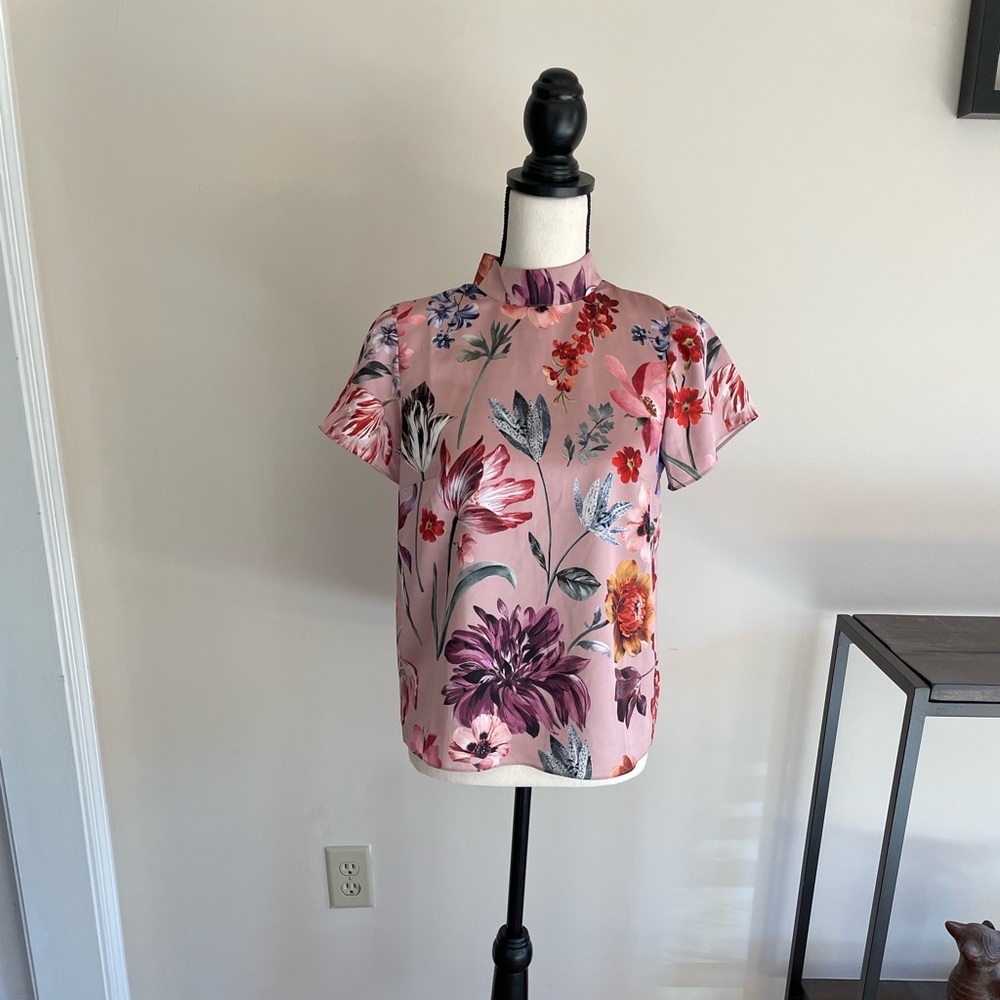 J.Crew pink flowery top.